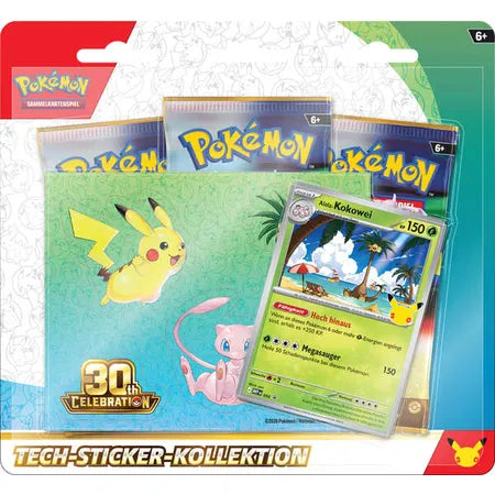 Pokémon 30 Jahre – 3er Tech-Sticker-Blister – Deutsch